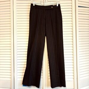 Vintage Missoni Brown Vertical Striped Wool Dress Pants Straight Leg Size 4